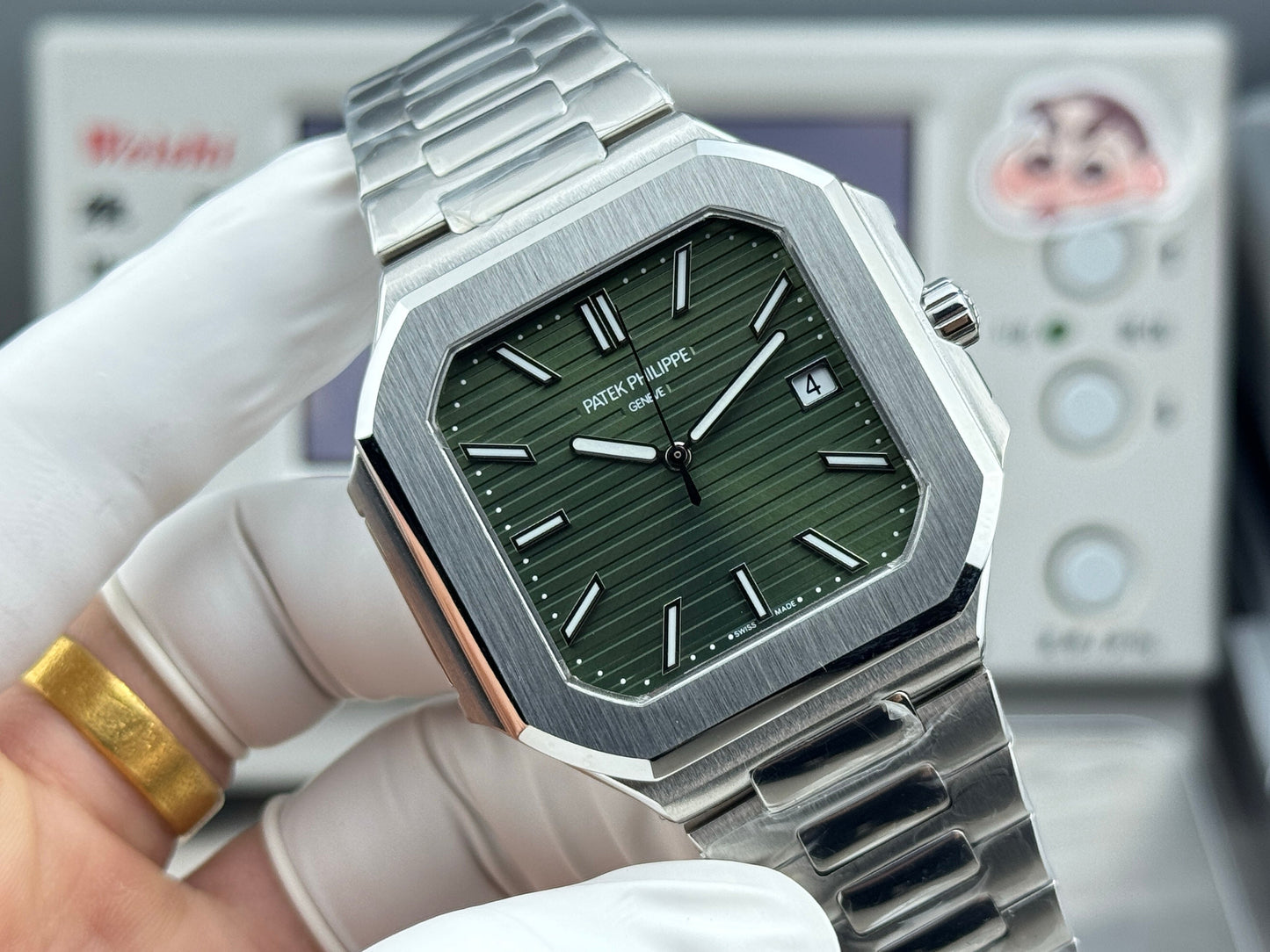 Green Square - Ultra-thin - Silver 904L Steel - Automatic 330SC- 45mm