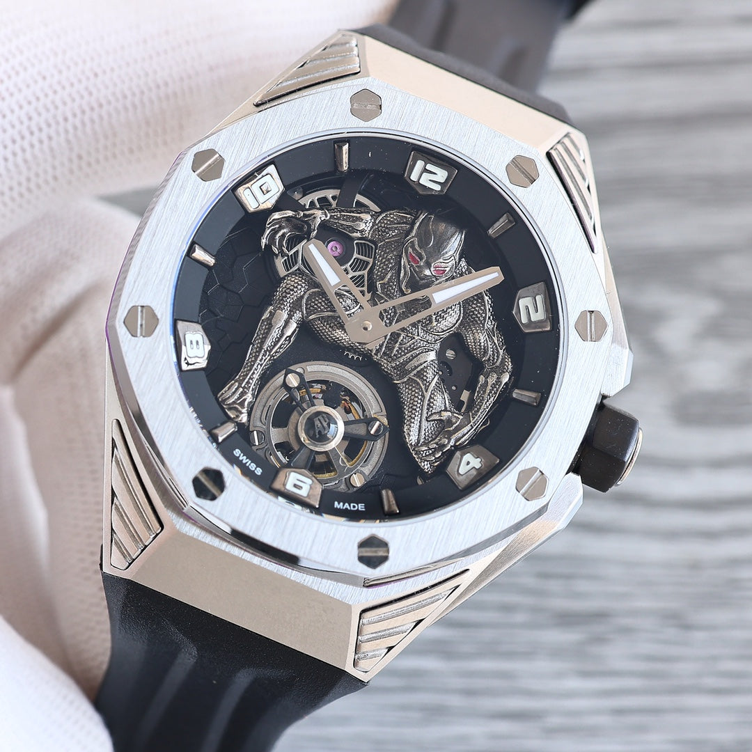 Tourbillon Black - Black Rubber - Automatic - 44mm