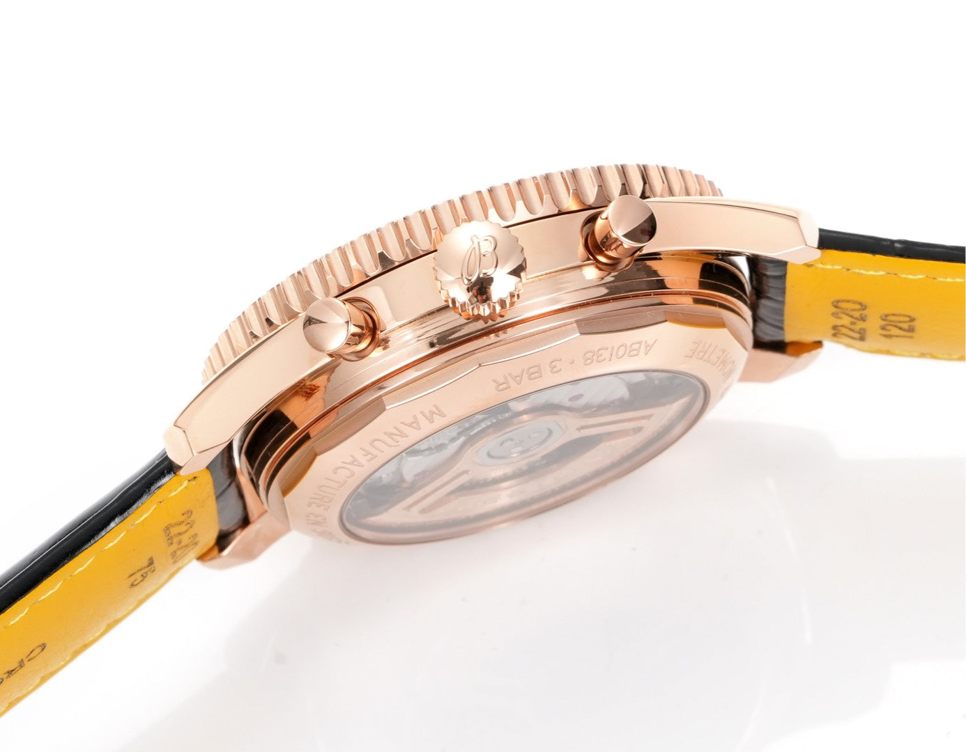 Chronograph - Rosegold bezel - Panda fece - N-Timer - Black Leather - Automatic - 43mm