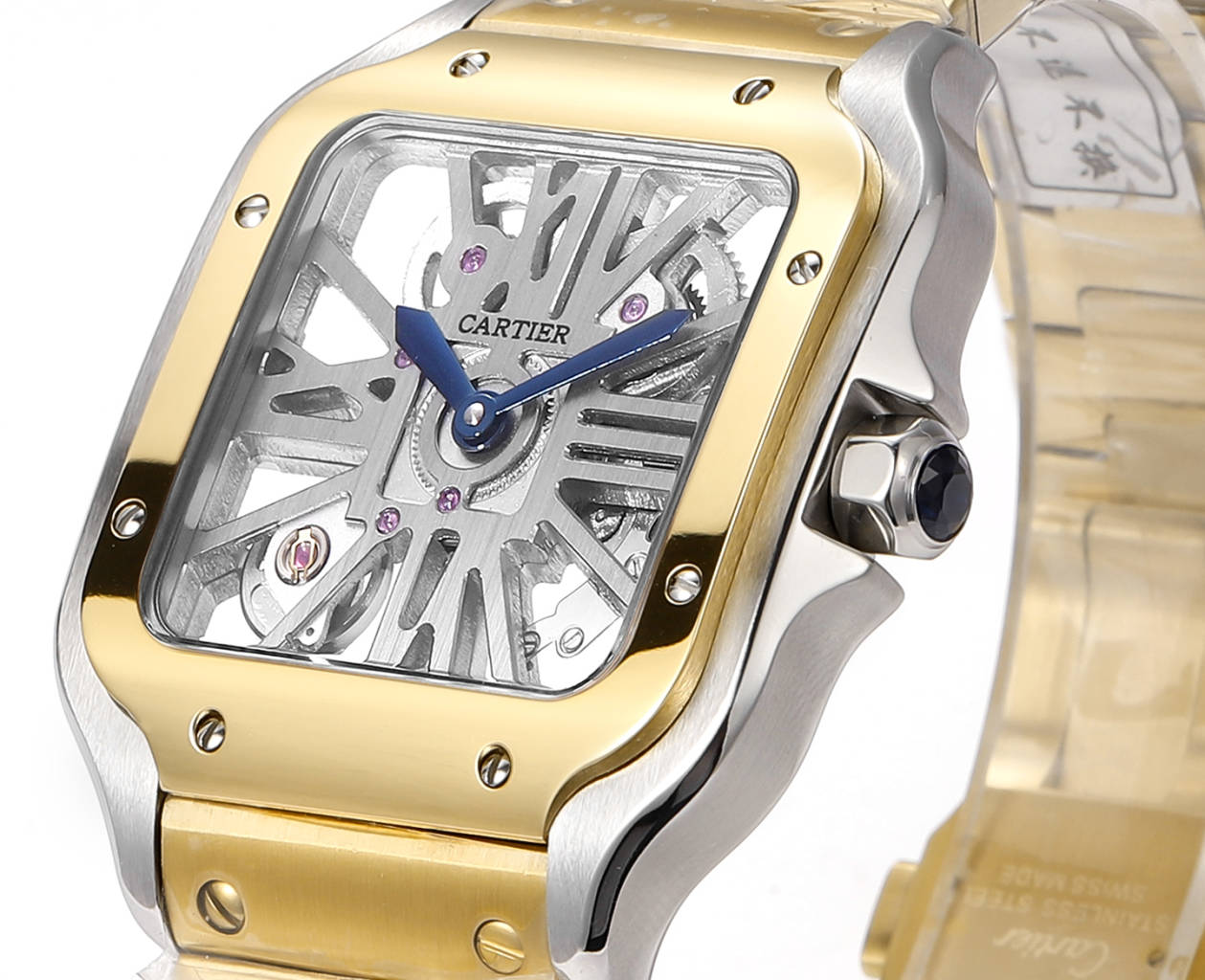 Two hands -Silver -Ultra-thin Hollow -Yellow 904L Steel - Automatic - 40mm