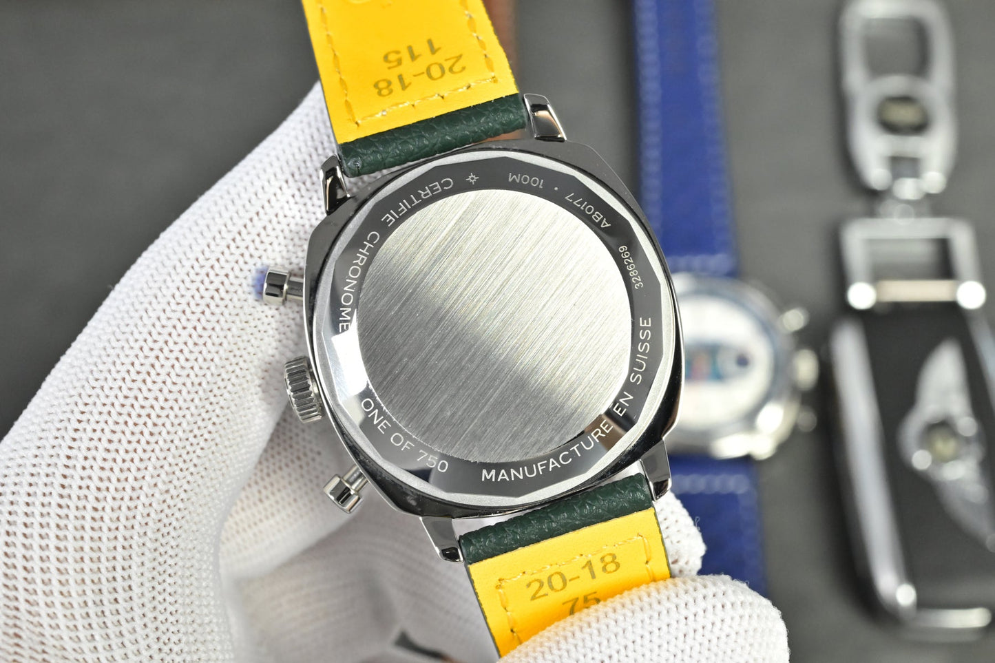 Chronograph - Tptime-Racing -Green - Leather - Automatic - 38mm