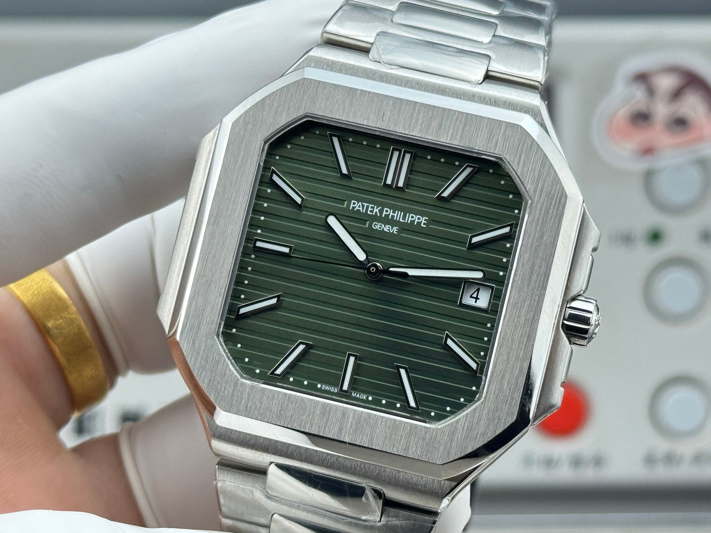 Green Square - Ultra-thin - Silver 904L Steel - Automatic 330SC- 45mm