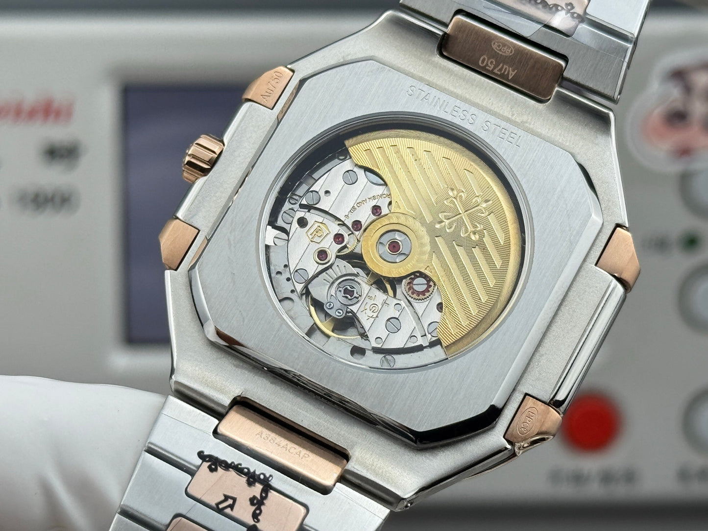 Green Rosegold Square - Ultra-thin - Rosegold Silver 904L Steel - Automatic 330SC- 45mm