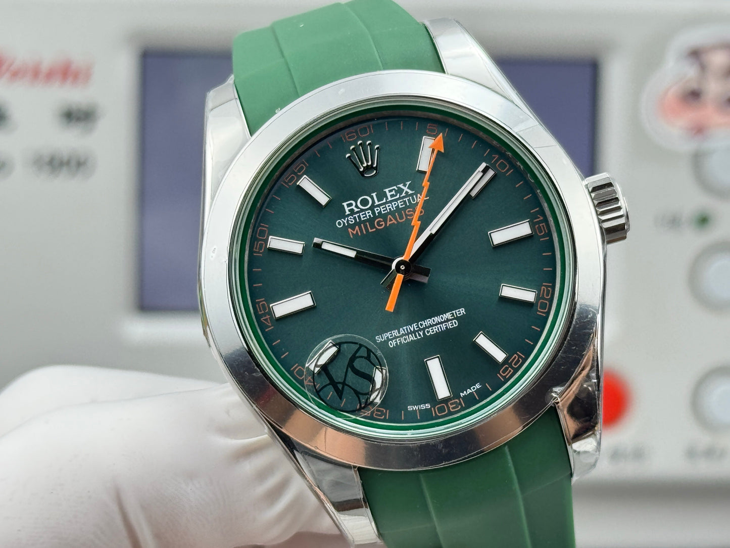 Green - Silver Orange - Green Rubber - Automatic-3131 - 40mm