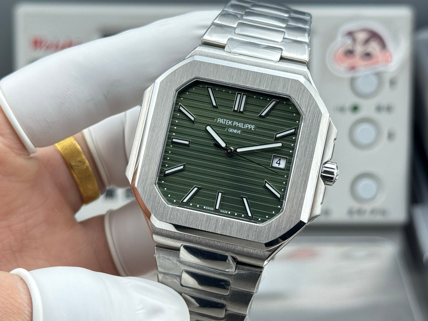 Green Square - Ultra-thin - Silver 904L Steel - Automatic 330SC- 45mm