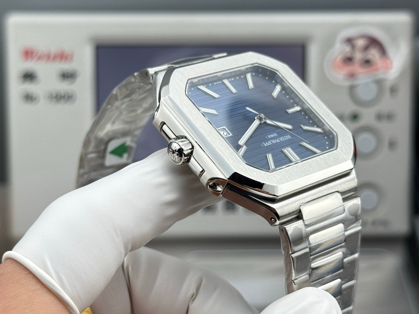 Blue Square - Ultra-thin - Silver 904L Steel - Automatic 330SC- 45mm
