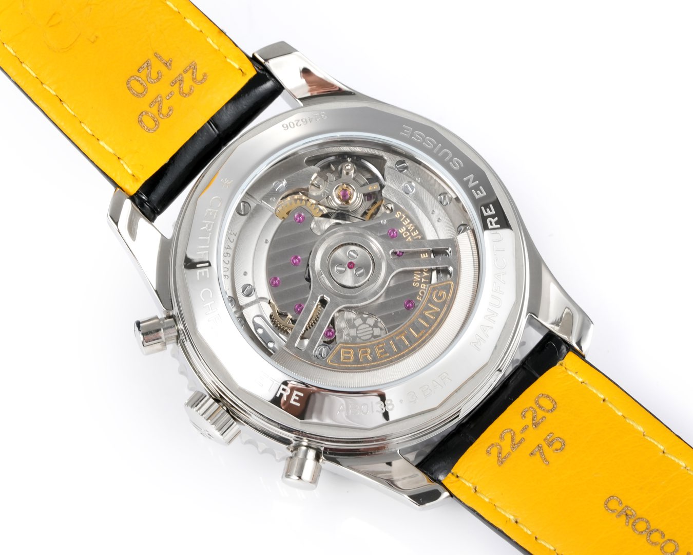 Chronograph - White Ceramic - Grey Black- N-Timer - Brown Leather - Automatic - 43mm