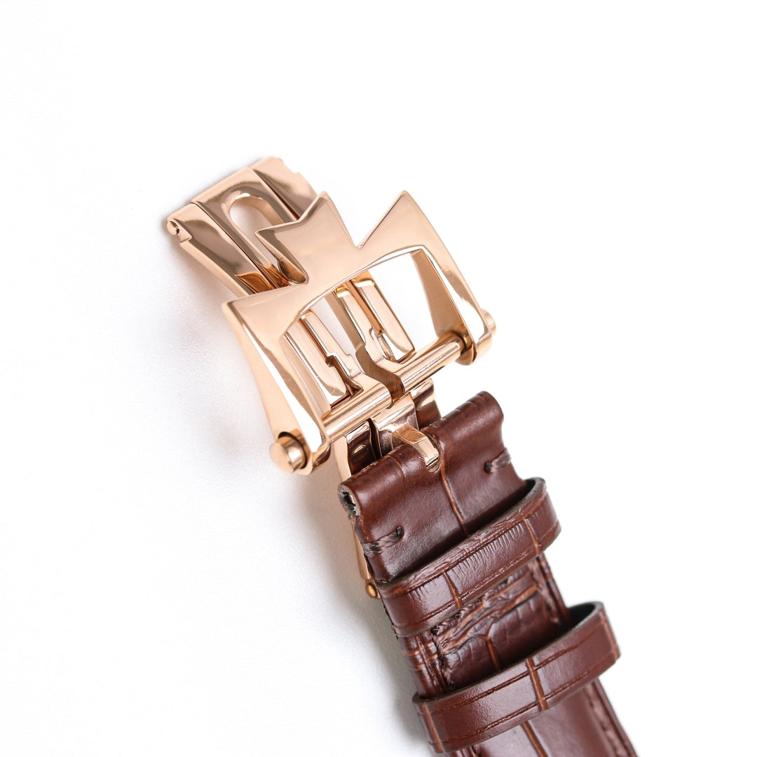 Chronograph - White Rosegold -Brown Leather - Automatic - 42mm