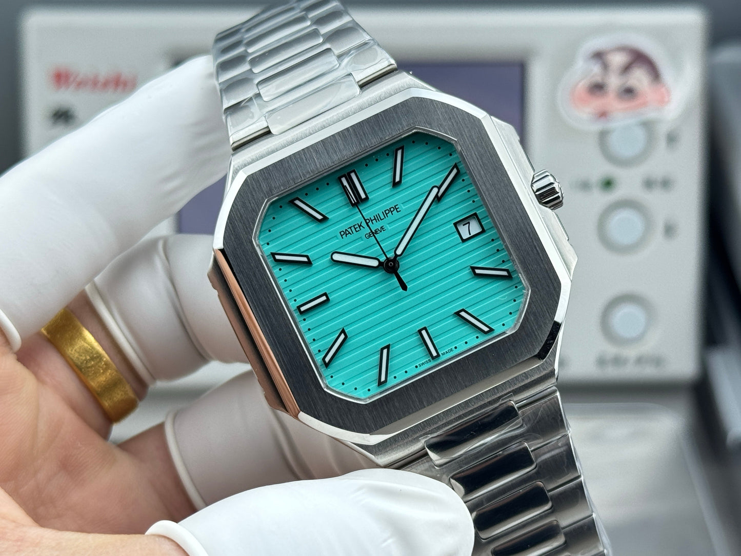 Light Green Square - Ultra-thin - Silver 904L Steel - Automatic 330SC- 45mm
