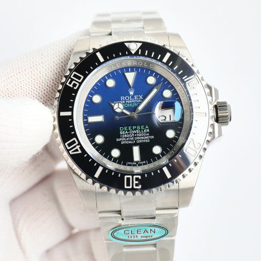 L Size - P-Hunter -Blue Black -White 904L Steel -Automatic- 44mm